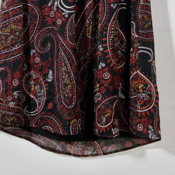 Daniel Rainn Women's Black Maroon Paisley Vika Crochet Detail Mini Dress NWT - Picture 6 of 9